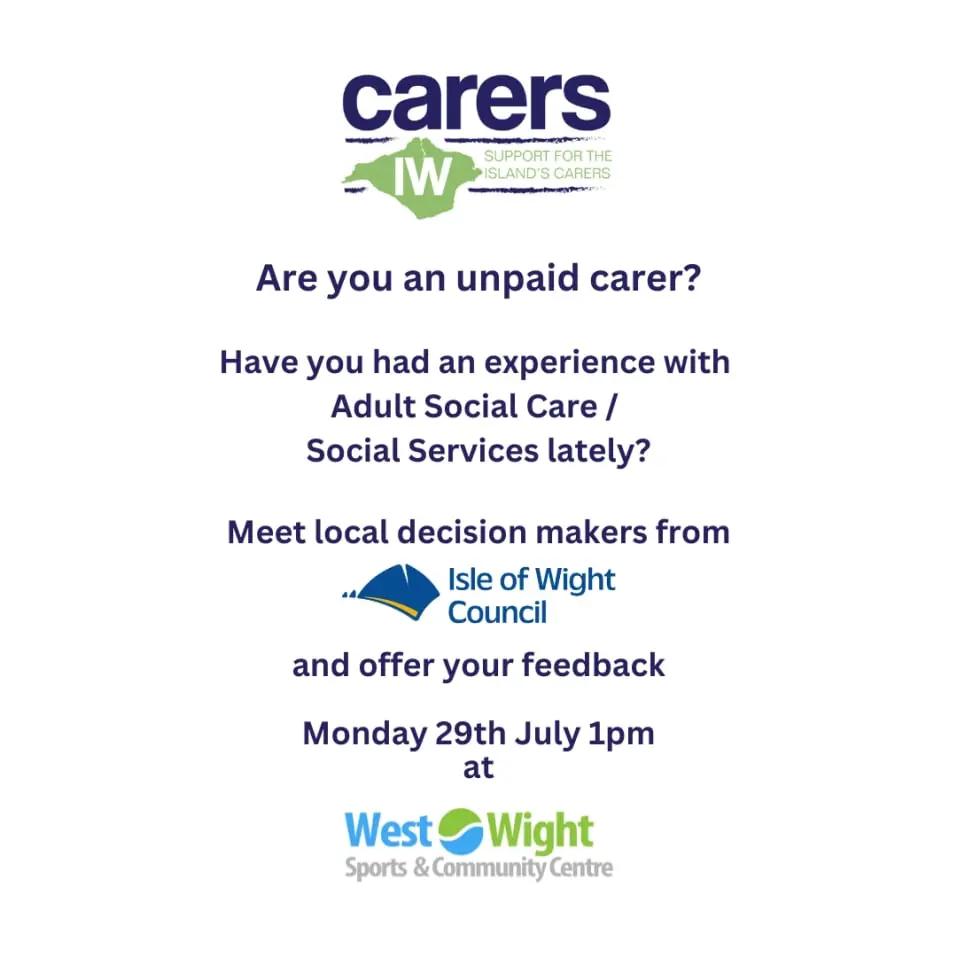 Isle of Wight Council Carers Feedback session poster